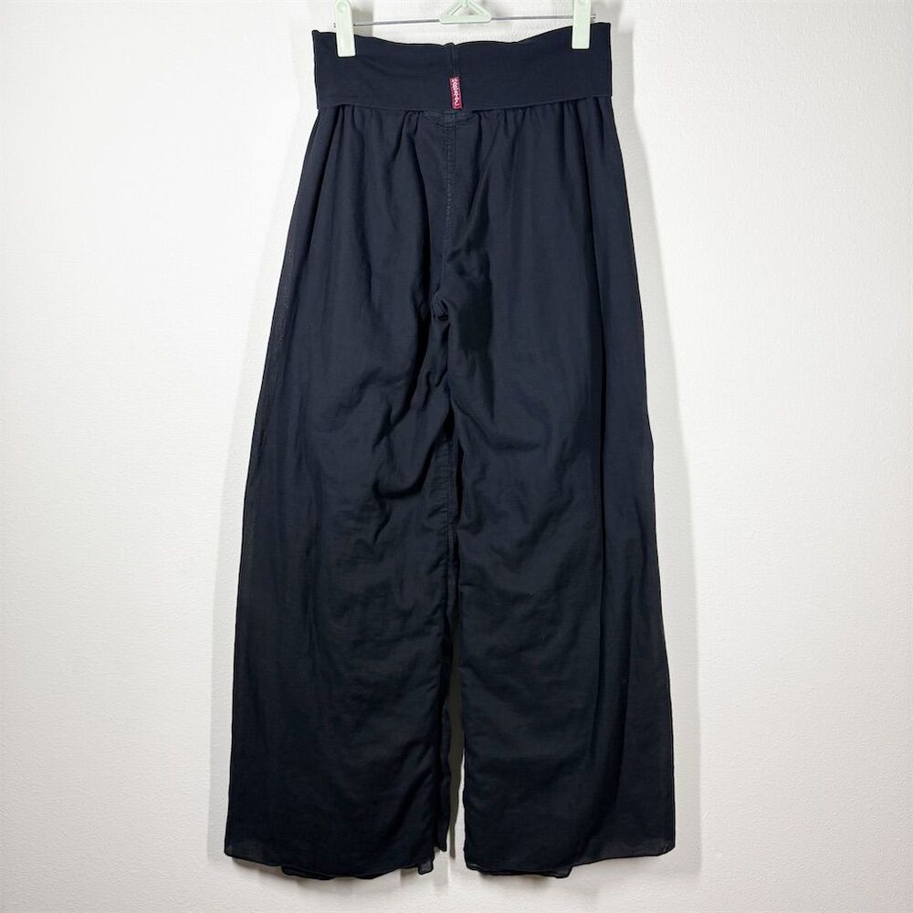 Hard Tail Forever Rolldown Double Layer Voile Pant Size M Black Gauze Cotton - Picture 6 of 9